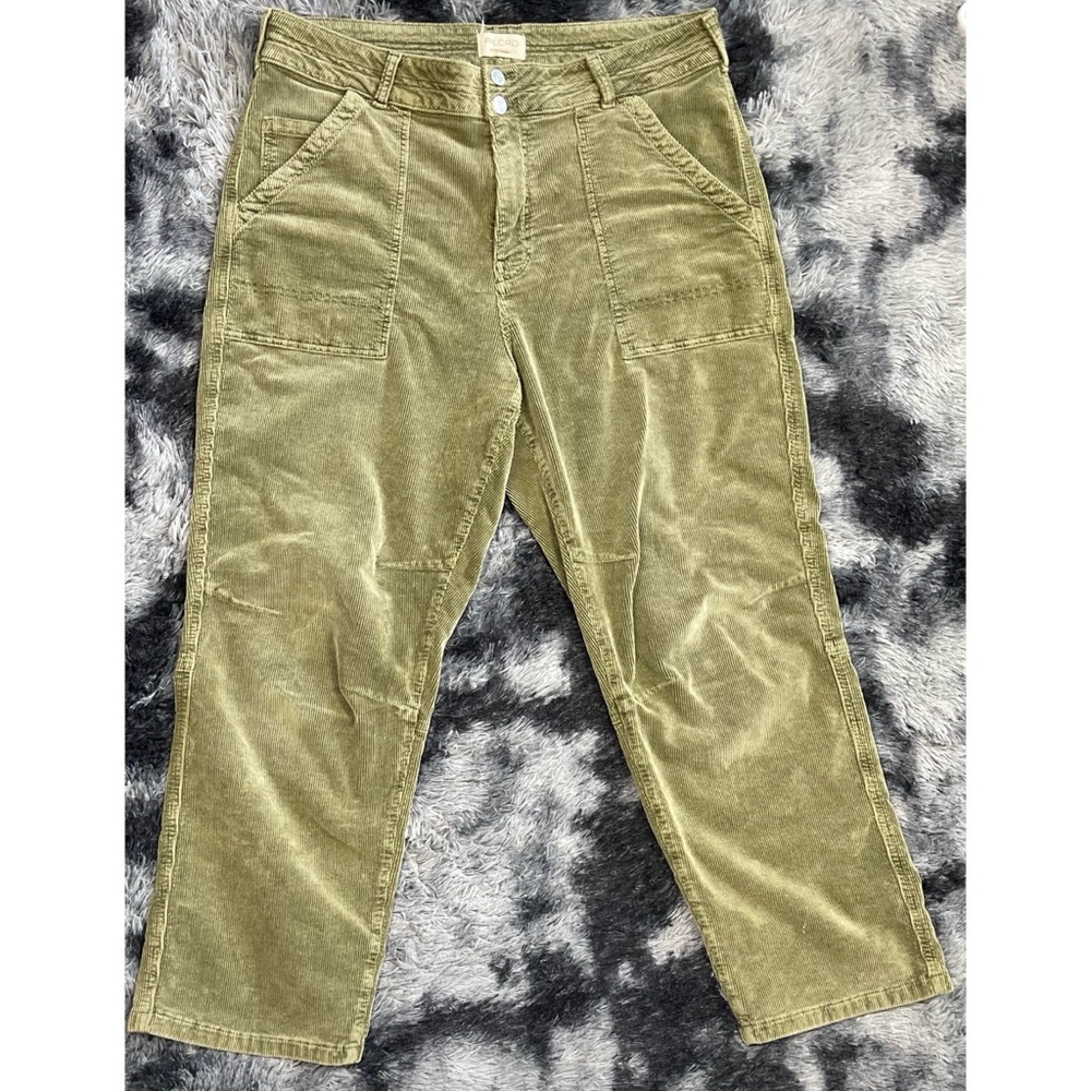 Anthropologie Pilcro Green Corduroy Straight Pants